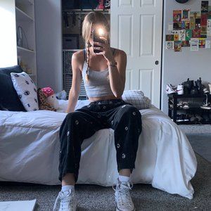 Urban Outfitters Black Smiley Face Pants